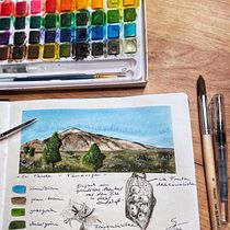 Mein Kursprojekt: Aquarellreiseheft. Traditional illustration, Watercolor Painting, Architectural Illustration, and Sketchbook project by Stefanie Struß - 01.30.2022