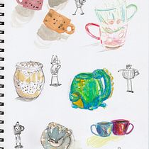 Meu projeto do curso: Técnicas de ilustração para desbloquear sua criatividade. Design, Traditional illustration, Fine Arts, Painting, Creativit, Creating with Kids, and Sketchbook project by Rafaela Pupin - 02.01.2022
