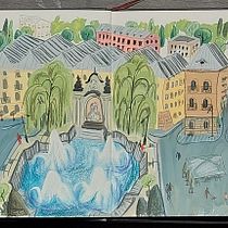 Mein Kursprojekt: Malerisches Skizzenbuch mit Gouache. Ilustração tradicional, Esboçado, Desenho, Ilustração arquitetônica, Sketchbook, e Pintura guache projeto de isabella.ruprechter - 01.02.2022