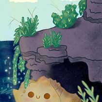 My project in Atmospheric Scenes in Procreate: Rock by the Grotto. Un progetto di Illustrazione tradizionale e Illustrazione digitale di nicoleamarl12 - 01.02.2022