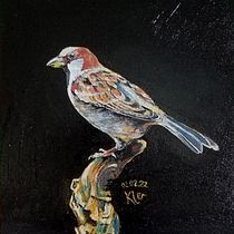 My project in Classical Oil Painting for Naturalist Bird Portraiture course. Fine Arts, Painting, Oil Painting, and Naturalistic Illustration project by Svetlana Volchak - 02.01.2022