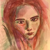 Mon projet du cours :  Premier Portrait artistique à l’aquarelle. Elena. Fine Arts, Painting, Watercolor Painting, and Portrait Drawing project by Kyn LABOUR - 02.02.2022
