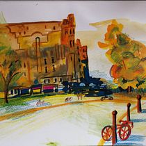 Mon projet du cours : Esquisses urbaines modernes avec des techniques mixtes Ein Projekt aus dem Bereich Traditionelle Illustration, Malerei, Architektonische Illustration und Illustration mit Tinte von domlyon - 03.02.2022