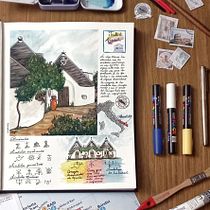 Mi Proyecto del curso: Cuaderno de viaje en acuarela. Traditional illustration, Watercolor Painting, Architectural Illustration, and Sketchbook project by Vincenza Scarangella - 02.03.2022
