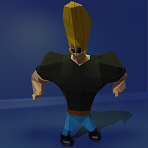 Johnny "Low Poly" Bravo Ein Projekt aus dem Bereich 3D, 3-D-Modellierung, Videospiele, Design von 3-D-Figuren und Design für Videospiele von Johan Ricardo Almanza Sierra - 02.02.2022