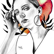 My project in Illustrated Portraits with Procreate course. Ilustração tradicional, Ilustração vetorial, Ilustração digital, e Desenho de retrato projeto de Marilyne Foisy - 03.02.2022