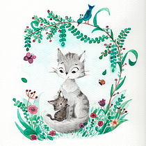 Mein Kursprojekt: Tierfiguren in Aquarell für Kinderbücher. Traditional illustration, Fine Arts, Painting, Drawing, Watercolor Painting, Children's Illustration, and Narrative project by metti - 02.04.2022
