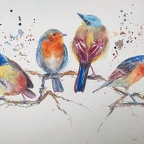 My project in Artistic Watercolor Techniques for Illustrating Birds course. Traditional illustration, Watercolor Painting, Realistic Drawing, and Naturalistic Illustration project by Adela Benesova - 02.04.2022