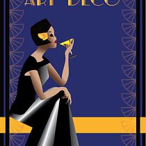 My project in Art Deco Style for Digital Illustration course. Traditional illustration, Fine Arts, Poster Design, and Digital Illustration project by mvtonevaa - 02.03.2022