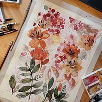 My project in Artistic Floral Watercolor: Connect with Nature course. Un progetto di Illustrazione tradizionale, Pittura, Pittura ad acquerello e Illustrazione botanica di lelde_cibulska - 05.02.2022