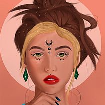 Meu projeto do curso: Retrato digital no Photoshop com um toque de fantasia. Traditional illustration, Drawing, Digital Illustration, Portrait Drawing, Digital Drawing, and Digital Painting project by Gabriel Victor - 02.05.2022
