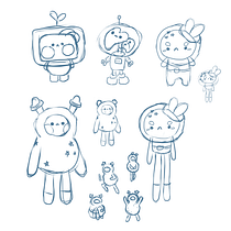 Mi Proyecto del curso: Creación de personajes kawaii en 3D con Blender  Ein Projekt aus dem Bereich Traditionelle Illustration, Design von Figuren, Digitale Illustration, 3-D-Modellierung und Manga von mooncuteglitch - 05.02.2022