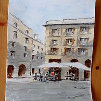 Mon projet du cours : Techniques modernes pour des ​paysages urbains à l'aquarelle. Un progetto di Pittura e Pittura ad acquerello di Irina Lysova - 06.02.2022