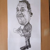 Mi Proyecto del curso: Retrato en caricatura con grafito. Ilustração tradicional, Desenho, e Desenho de retrato projeto de Walter Poma Achulla - 06.02.2022