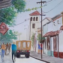Mi Proyecto del curso: Paisajes urbanos en acuarela. Un progetto di Belle arti, Pittura ad acquerello e Illustrazione architettonica di inigo_aizpuru - 06.02.2022