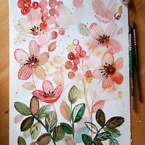 My project in Artistic Floral Watercolor: Connect with Nature course. Ilustração tradicional, Pintura, Pintura em aquarela e Ilustração botânica projeto de harleenbhogal27 - 07.02.2022