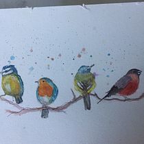 Mon projet du cours : Techniques artistiques d'aquarelle pour illustrer les oiseaux. Traditional illustration, Watercolor Painting, Realistic Drawing, and Naturalistic Illustration project by sdetanouarn - 02.07.2022
