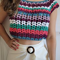 Meu projeto do curso: Técnicas de crochê para criar roupas coloridas. Fashion Design, Fiber Arts, DIY, Crochet, and Textile Design project by lcbaoliveira - 02.08.2022