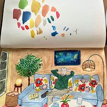 Mon projet du cours : Carnet de croquis pour explorer votre style de dessin. Traditional illustration, Sketching, Creativit, Drawing, Watercolor Painting, Sketchbook, and Gouache Painting project by Marie-Valérie THEROUIN - 02.08.2022