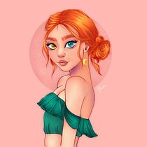 Meu projeto do curso: Retrato de personagens femininas com Procreate. Projekt z dziedziny Trad, c, jna ilustracja, Ilustracja c, frowa, R, sunek c i frow użytkownika nathalia_rcarrieri - 08.02.2022
