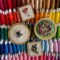 Mi Proyecto del curso: Bordado en miniatura: crea joyas textiles. Un projet de Design de bijoux, Broderie , et Design textile de Claudia Daniela Ortega Gutiérrez - 08.02.2022