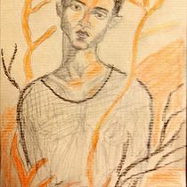 My project in Chiaroscuro Creative Portrait with Pencils course. Un projet de Illustration traditionnelle, Dessin au cra, on, Dessin de portrait, Dessin artistique, Dessin aux cra , et ons de couleur de Reuven Kiperwasser - 09.02.2022