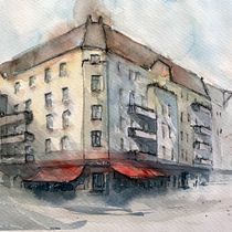 Mein Kursprojekt: Architektonische Zeichnung mit Aquarell und Tinte. Sketching, Drawing, Watercolor Painting, Architectural Illustration, Sketchbook & Ink Illustration project by sabrina_stuttgart - 02.10.2022