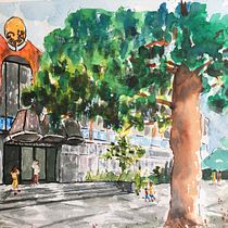 Mein Kursprojekt: Architektonische Zeichnung mit Aquarell und Tinte. Sketching, Drawing, Watercolor Painting, Architectural Illustration, Sketchbook & Ink Illustration project by Ruth - 02.10.2022