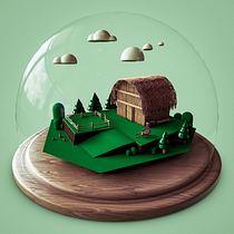 Meu projeto do curso: Criação de mundos 3D em miniatura com Procreate e Cinema 4D. 3D, and 3D Modeling project by Rômulo Tomaz Righi de Aquino Filho - 02.10.2022