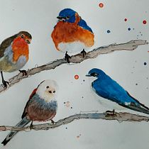 Mijn project van de cursus: Vogels illustreren met artistieke aquarel. Traditional illustration, Watercolor Painting, Realistic Drawing, and Naturalistic Illustration project by Jessy Dons - 02.10.2022