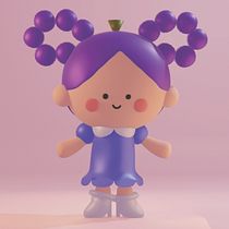 Cute little grape girl using 3D Blender. Ein Projekt aus dem Bereich Traditionelle Illustration, Design von Figuren, Digitale Illustration, 3-D-Modellierung und Manga von Sudi H - 10.02.2022