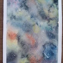 My first galaxy. Traditional illustration, Fine Arts, Painting, and Watercolor Painting project by Sarah Silveira - 02.11.2022