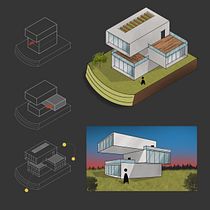 My project in Artistic Architectural Sketching with Procreate course. Arquitetura, Esboçado, Ilustração digital, Arquitetura digital e Ilustração arquitetônica projeto de Ekin Meşe - 10.02.2022