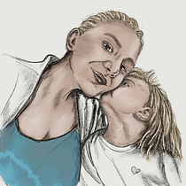 Mi Proyecto del curso: Retrato ilustrado con Procreate. Ilustração tradicional, Ilustração vetorial, Ilustração digital, e Desenho de retrato projeto de mama_i_kuba - 03.02.2022