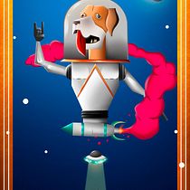 SPACE DOG. Traditional illustration, Character Design, and Digital Illustration project by Rodrigo Roos Lougue - 02.11.2022