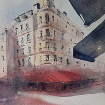 My project in Architectural Sketching with Watercolor and Ink course. Sketching, Drawing, Watercolor Painting, Architectural Illustration, Sketchbook & Ink Illustration project by Ludwine Probst - 02.11.2022