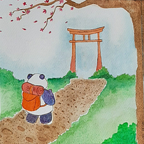 Meu projeto do curso: Ilustração em aquarela com influência japonesa. Un progetto di Illustrazione tradizionale, Disegno e Pittura ad acquerello di Julia Fantauzzi - 06.02.2022