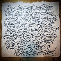 blowin in the wind: Caligrafía itálica con brush pen. Calligraph project by Ós Camacho - 02.12.2022