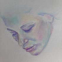 My project in Artistic Portrait with Watercolors course. Fine Arts, Painting, Watercolor Painting, and Portrait Drawing project by Adriana Hlôšková - 02.12.2022
