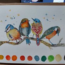 My project in Artistic Watercolor Techniques for Illustrating Birds course. Traditional illustration, Watercolor Painting, Realistic Drawing, and Naturalistic Illustration project by Agustina Eka Kusuma Wardani - 02.12.2022