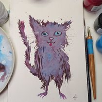 Mein Kursprojekt: Kreative Illustrationstechniken mit Gouache. Traditional illustration, Character Design, Fine Arts, Painting, Children's Illustration, Gouache Painting, and Picturebook project by geli_sketch - 02.12.2022