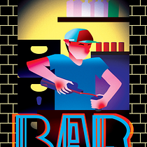 Bar Deco. Traditional illustration, Fine Arts, Poster Design, and Digital Illustration project by Ricardo Pitta - 02.13.2022