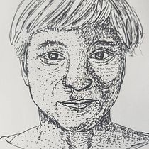 Mein Kursprojekt: Tuscheporträts mit Strichen und Punkten. Desenho a lápis, Desenho, Desenho realista, Desenho anatômico e Ilustração com tinta projeto de Moni - 13.02.2022
