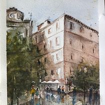 Mein Kursprojekt: Stadtlandschaften in Aquarell. Un progetto di Belle arti, Pittura ad acquerello e Illustrazione architettonica di Bernadette Josephine - 14.02.2022