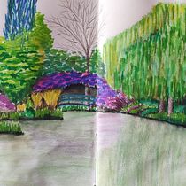 Mon projet du cours : Paysages : approche par le carnet de dessin et la couleur. Un progetto di Creatività, Disegno a matita, Disegno, Sketchbook e Bozzetti di Christine Mosaïque - 12.02.2022