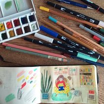 My project in Exploratory Sketchbook: Find Your Drawing Style course. Traditional illustration, Sketching, Creativit, Drawing, Watercolor Painting, and Sketchbook project by victoria pichel - 02.14.2022