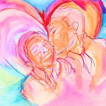 Ella y yo. Fine Arts, Painting, Watercolor Painting, and Portrait Drawing project by guz_argenis - 02.14.2022
