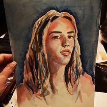 Mój projekt z kursu: Portret artystyczny akwarelami. Fine Arts, Painting, Watercolor Painting, and Portrait Drawing project by Anna Rachwalska - 02.14.2022