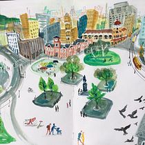 My project in Pictorial Sketchbook with Gouache course. Un progetto di Illustrazione tradizionale, Bozzetti, Disegno, Illustrazione architettonica, Sketchbook e Pittura gouache di Janet Evans - 07.03.2022