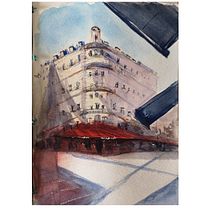 My project in Architectural Sketching with Watercolor and Ink course. Watercolor Painting project by Nihal Özdemir Köse - 02.08.2022